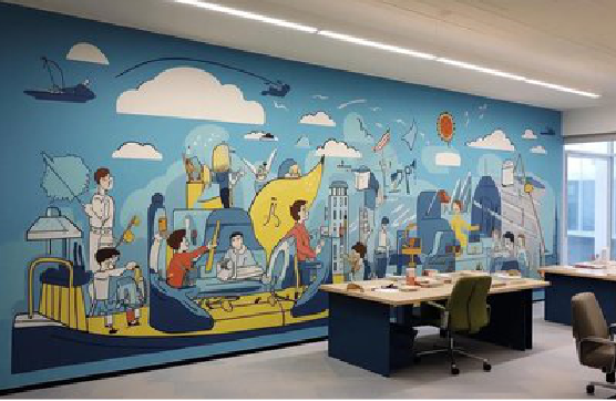 迪庆办公室墙绘的特点。